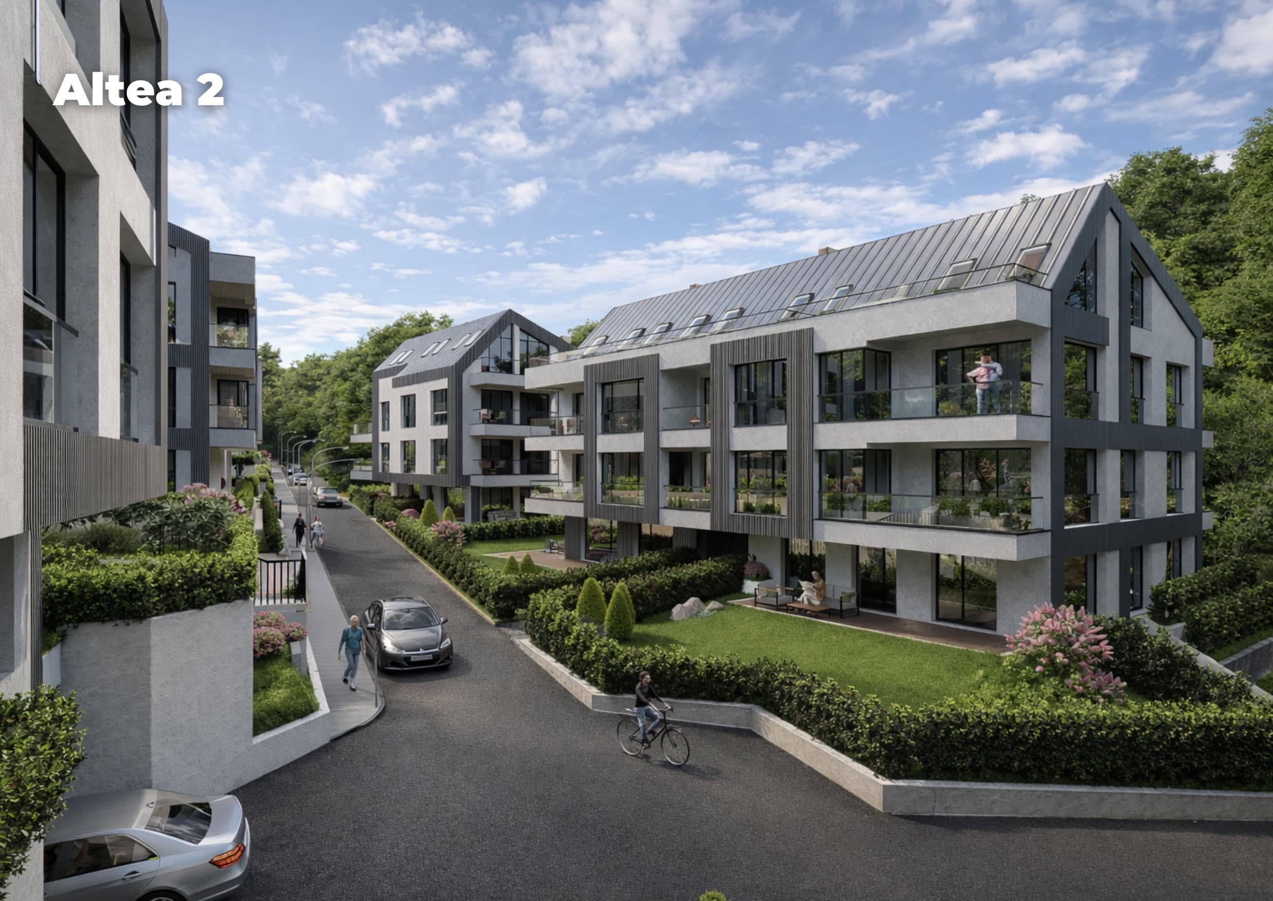Дневен екстериорен изглед на Altea 2 — жилищна сграда в комплекс ALTEA Residence