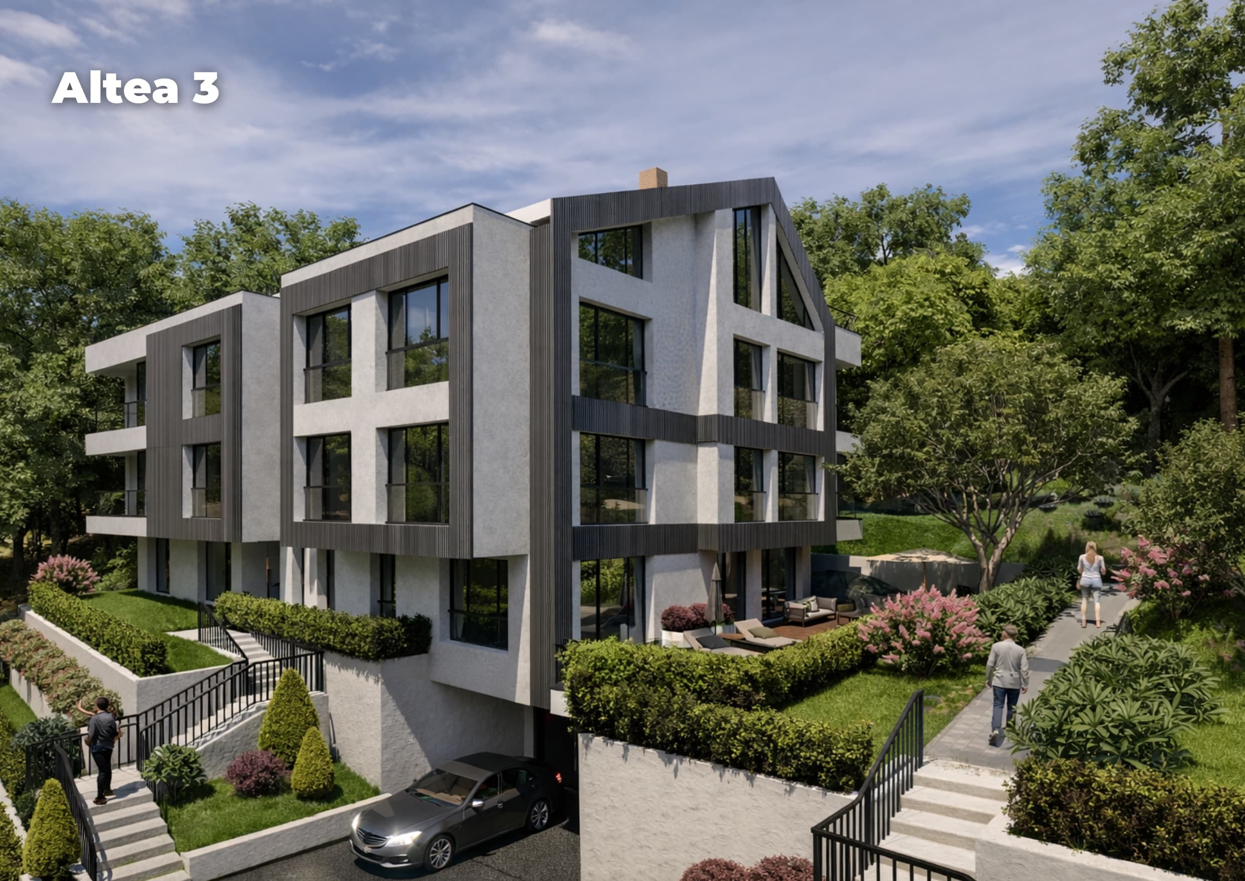 Дневен екстериорен изглед на Altea 3 — жилищна сграда в комплекс ALTEA Residence