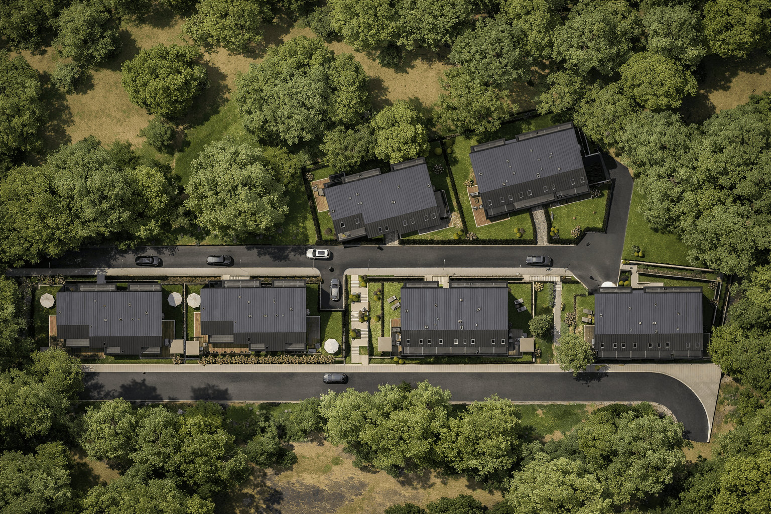 Поглед отгоре към първата фаза на ALTEA Residence — Altea 1–6